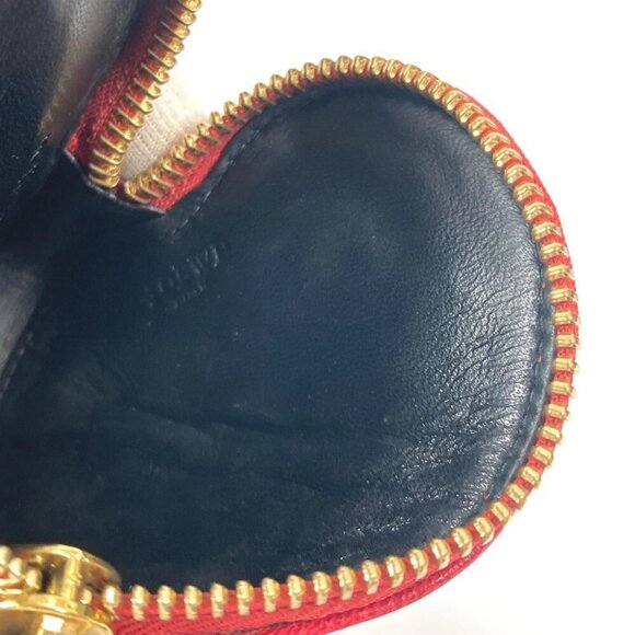 LOEWE Anagram logo heart Wallet Coin Compartment coin purse Leather Red - Picture 10 of 13